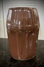 Peoria Pottery Crock Jar 7” Brown Glazed Canning Preserves Antique Circa 1885 picture