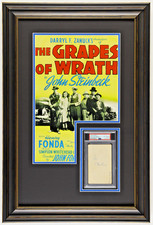 John Steinbeck Signed "The Grapes Of Wrath" Custom Framed Cut Display (PSA) picture