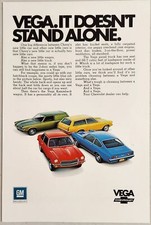 1971 Print Ad Chevrolet Vega 4 Models Shown Kammback,Panel Truck,2-Door Sedan picture