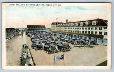1920's OCEAN CITY MD HOTEL ATLANTIC AUTOMOBILE PARK BATH HOUSE SIGN POSTCARD picture