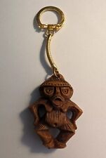 VTG Coco Joes Hawaii Tiki God of Diet Wooden Handcrafted Charm Keychain Souvenir picture