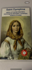 Saint Dympha 3rd Class Relic Card Patron of Mental Disorders. Victims Incest picture