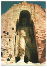 AFGHANISTAN Jumbo Postcard BUDDHAS OF BAMIYAN Larger Statue DESTROYED IN 2001 picture