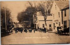 RPPC  1910 Cherryfield Maine street parade CM Ward sign RARE horse/wagon A796 picture