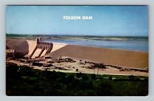 Folsom CA, Folsom Dam On American River, California Vintage Postcard picture