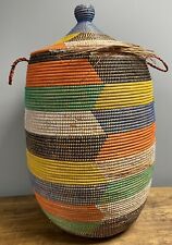 Senegal West African Coil Multicolor Basket Vintage 29
