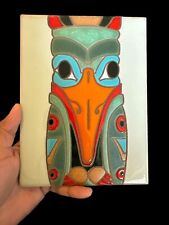 VTG 1988 Santa Fe Art Tile Cormorant Totem 6”x8” KWAKUITL Hand Painted Trivet picture