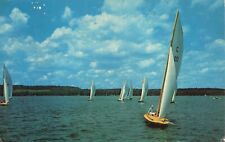 Postcard NY Chautauqua Lake Sailing Boats 1965 Vacation picture