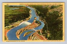 OR-Oregon, Bonneville Dam, Columbia River, Looking East Antique Vintage Postcard picture