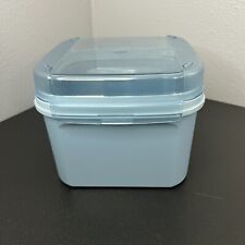 VTG Tupperware Food Storage Container #1620-3 Blue Hinged Flip Lid 11 C / 2.6 L picture