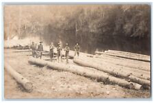 c1910's Manila Philippines Logging River Scene Antique RPPC Photo Postcard picture
