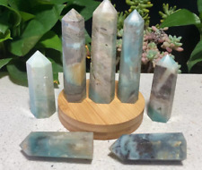 Wholesale Lot 1.1 Lb 7pcs Natural amazonite pyrite Obelisk Tower Crystal Healing picture