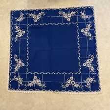 HAND MADE VINTAGE TABLE CLOTH CROCHET NEEDLEWORK.  30.5” picture