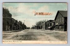 Washington IA-Iowa, Washington Street, Advertisement, Vintage c1914 Postcard picture