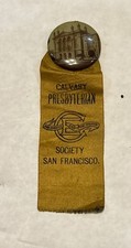 Calvary Presbyterian Society San Fran CA Church Ribbon Pre Earthquake C1900 picture