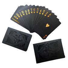 NEW Black Gold And Silver Foil Waterproof Plastic Playing Poker Deck Game Cards picture