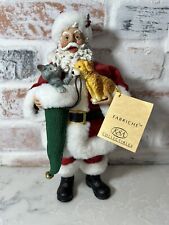 Kurt Adler “Furry Friends” Santa Claus Cat Dog Fabriche’ Christmas Figurine picture