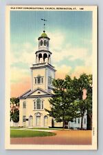 Bennington VT-Vermont, Old First Congregational Church, Antique Vintage Postcard picture