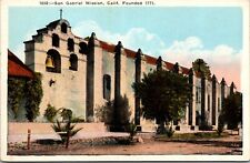 Postcard San Gabriel Mission California CA picture
