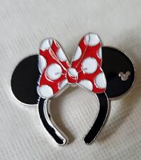 HKDL Hong Kong Disney Mickey Minnie Mouse Ears Red Black Polka Dot Headband Pin picture