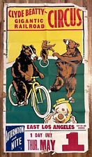 Clyde Beatty Gigantic Railroad Circus Original 1940s Poster large picture