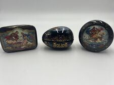 Vintage Russian Musical Trinket Boxes Set Of 3 picture