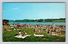 Logan OH-Ohio, Lake Logan Bathing Beach, Antique, Vintage Postcard picture