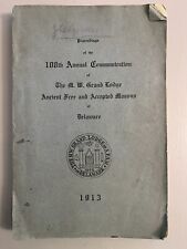 Antique Masonic Book Delaware 1913 108th Annual Communication Freemasonry Masons picture