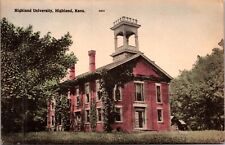 Hand Colored Postcard Highland University in Highland, Kasas picture