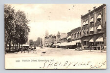 1906 Franklin Street Horse Buggy Greensburg Indiana IN ROTOGRAPH Postcard picture