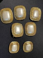 Vintage Valentino Faux Pearl And Gold Buttons picture