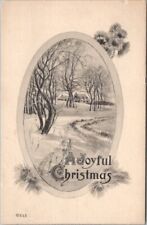 Vintage JOYFUL CHRISTMAS Postcard House / Woods Scene - Gartner & Bender c1910s picture