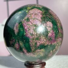 616g Natural Red Green Emerald and Ruby Gemstone Quartz Crystal Sphere Ball picture