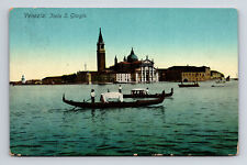 Isola San Georgio Gondolas Venice Italy Postcard picture