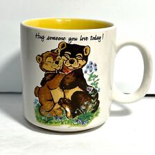 Vintage 1970s Teddy Bear Mug Hug Someone You Love Today picture