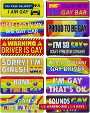 12PCS Gay Pride Funny Car Magnets, LGBT Rainbow Prank Magnetic Bumper Sticker, R picture