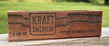 Antique Kraft American Cheese Wooden Box 2 lbs Chicago IL picture