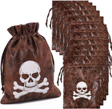 Pirate Goodie Bags 4.5 X 6.5 Inches Drawstring Faux Cow Skin Pirate picture
