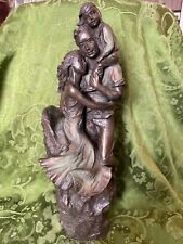 Vintage Genesis Fine Art 13” Cold Cast Bronze Resin Family SIGNED  picture