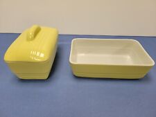 Vintage Hall Westinghouse Yellow Loaf Casserole Fridge Dish & Larger Open Dish 2 picture