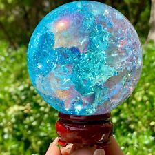 1.32LB  Natural Titanium Rainbow Quartz sphere Crystal ball Healing picture