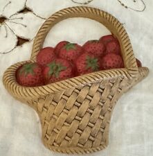 Vintage 1985 #2722 Burwood Strawberry Basket Fruit Wall Plaque picture