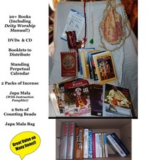 Lot of 20+ Krishna Consciousness Books, DVDs/CD, Japa Mala, Bag, & More All NEW picture