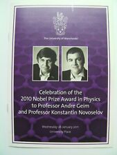 Nobel Prize in Physics 2010 graphene invitation program University of Manchester picture