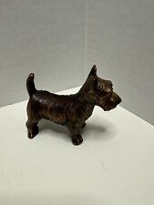 Antique Art Deco Miniature Bronze Dog Scottie Highland Terrier 3”x3” picture