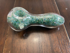 4.5” Premium Glass Pipe Bowl Micro Beads Green picture