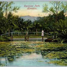 c1910s Honolulu, HI Kapiolani Park Swamp Bridge Nichols Hawaii Territory TH A188 picture