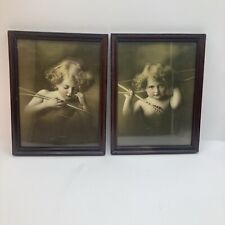 Antique M. B. Parkinson “Cupid Awake” And “Cupid Asleep” Framed Prints 1897 picture
