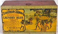 Antique 1920's Zanzibar African Laundry Soap Litho Advertising Tin Can 10 3/4