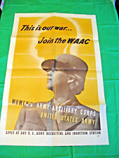 This Is Our War Join The WAAC WW 2 Army Poster USA 1943 Original World War picture